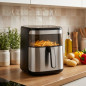Friteuse à air chaud 10 litres | Friteuse à air chaud programmable 1700 W avec minuterie | Friteuse sans huile avec panneau tact