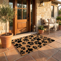Tapete de entrada com pegadas 75x45 cm | Tapete antiderrapante e durável | Material flexível e reciclável | Ideal para a entrada