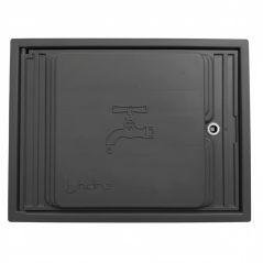 Porte de compteur d'eau en polypropylène gris 35 x 45 cm | Couvercle avec cadre pour montage encastré