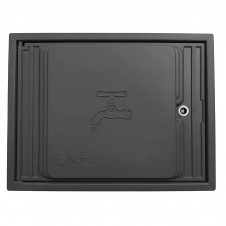 Gray Polypropylene Water Meter Door 35x45 cm | Cover with Frame for Flush Mounting