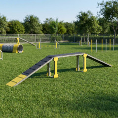 Pasarela Agility Perros Galvanizada 195x34x86 cm | Obstáculo Circuito Canino Entrenamiento