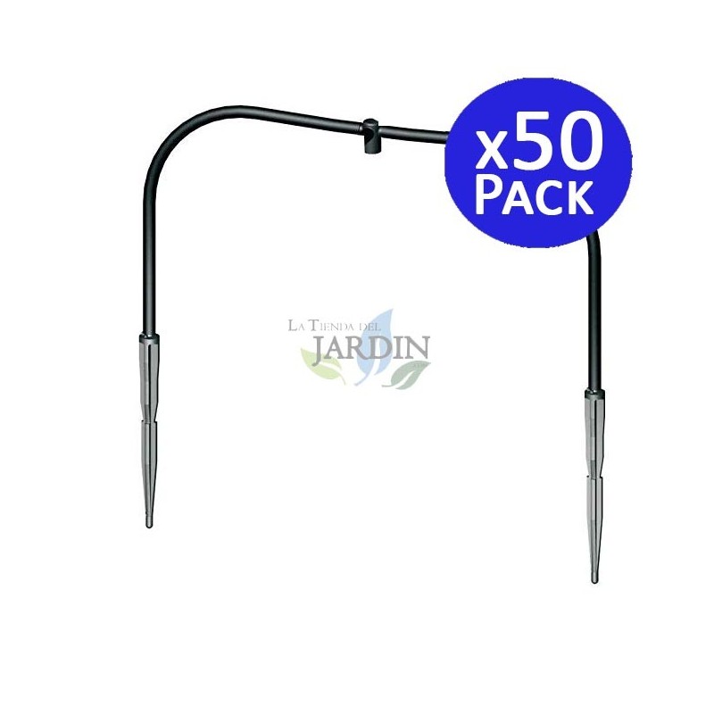 Tropfbewässerungsspitzen | 50er-Packung mit 2 Auslässen | Inklusive 60 cm Mikroschlauch