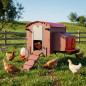 Poulailler mobile avec réservoir d'eau de 7 L 73 x 83 x 105 cm | Capacité pour 6 à 9 poules pondeuses