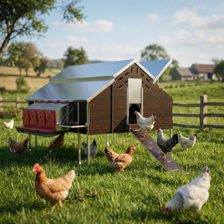 Free-Range Mobile Chicken Coop 1.5x1.8 m | Outdoor Chicken Coop for Free-Range Chickens