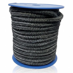 Rolo de junta redonda de fibra de vidro preta, 12 mm, 25 m | Vedação de fogão
