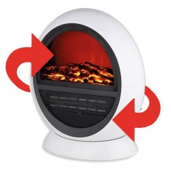 Estufa eléctrica oscilante con efecto llama y decorativa, 750W - 1500W