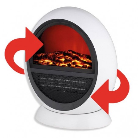 Chauffage électrique oscillant à effet flamme décoratif, 750W - 1500W
