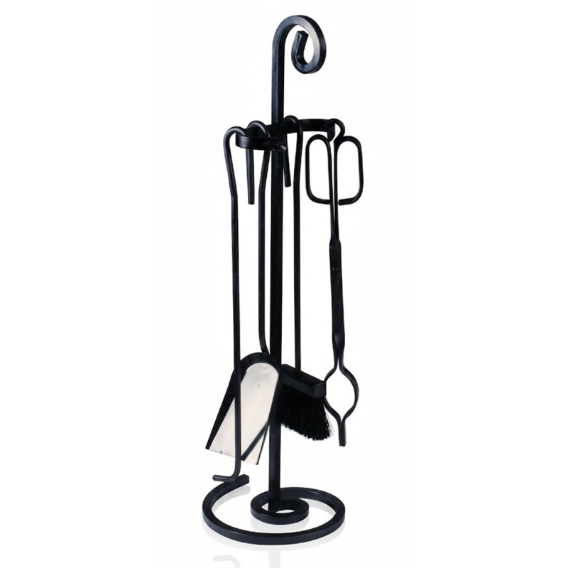 Kaminzubehör-Set aus Schmiedeeisen, 72 cm, Schwarz | Ofen- und Kaminreinigungswerkzeuge