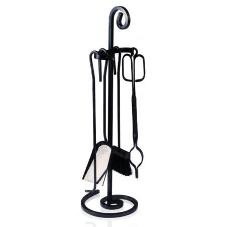 Kaminzubehör-Set aus Schmiedeeisen, 72 cm, Schwarz | Ofen- und Kaminreinigungswerkzeuge