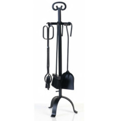 Juego de Accesorios para Chimenea de Hierro Forjado 75 cm negro | Utensilios para Limpieza de Estufas y Chimeneas