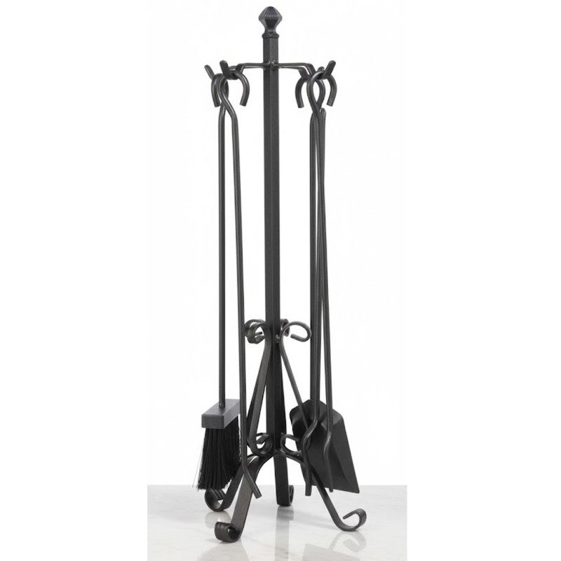 Juego de Accesorios para Chimenea de Hierro Forjado 66 cm antracita | Utensilios para Limpieza de Estufas y Chimeneas