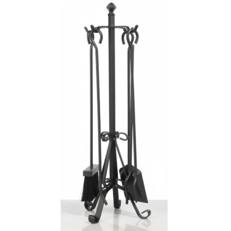 Conjunto de acessórios para lareira em ferro forjado, 66 cm, antracite | Ferramentas para limpeza de fogões e lareiras