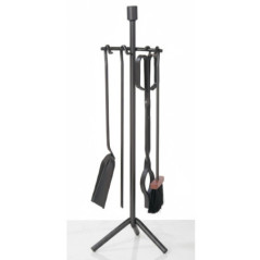 Set di accessori per camino in ferro battuto, 71 cm, antracite | Attrezzi per la pulizia di stufe e camini