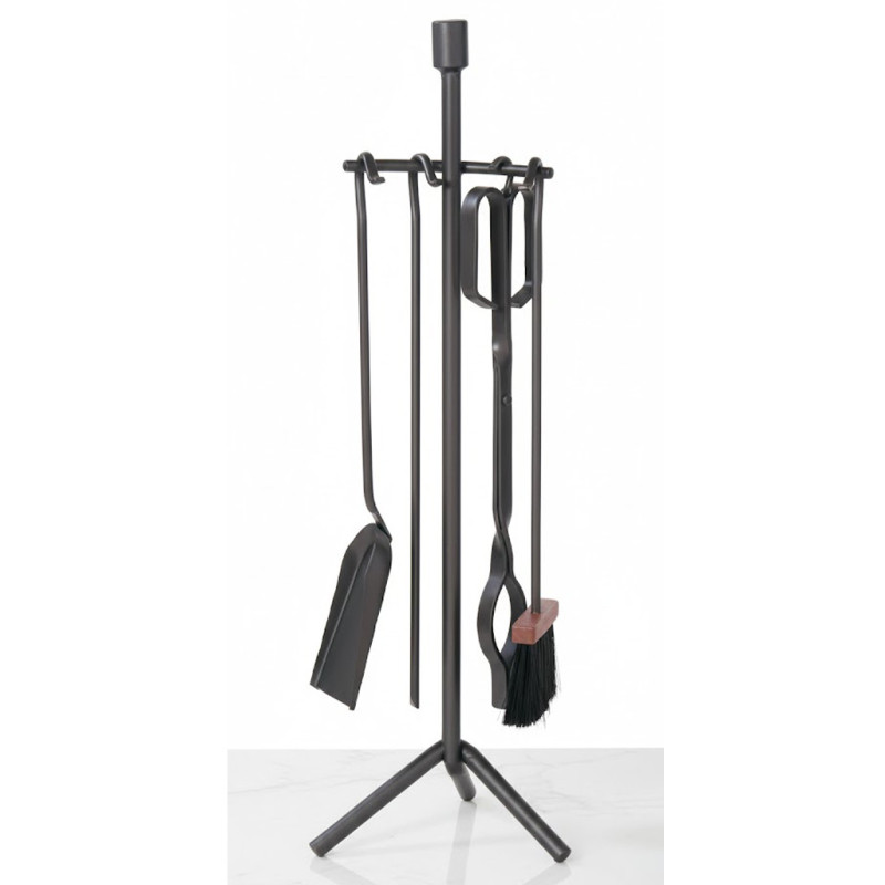 Juego de Accesorios para Chimenea de Hierro Forjado 71 cm antracita | Utensilios para Limpieza de Estufas y Chimeneas