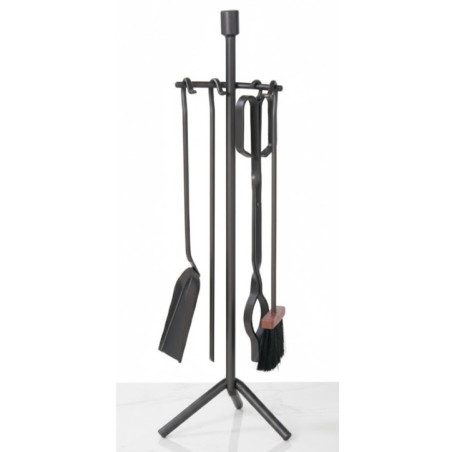 Kaminzubehör-Set aus Schmiedeeisen, 71 cm, Anthrazit | Ofen- und Kaminreinigungswerkzeuge