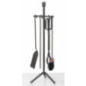 Juego de Accesorios para Chimenea de Hierro Forjado 71 cm antracita | Utensilios para Limpieza de Estufas y Chimeneas