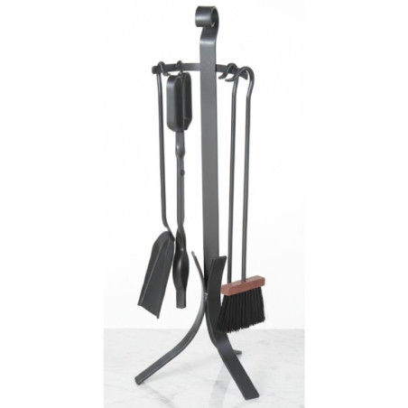 Juego de Accesorios para Chimenea de Hierro Forjado 70 cm antracita | Utensilios para Limpieza de Estufas y Chimeneas