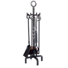 Set di accessori per camino in ferro battuto a mano, 73 cm | Attrezzi per la pulizia di stufe e camini