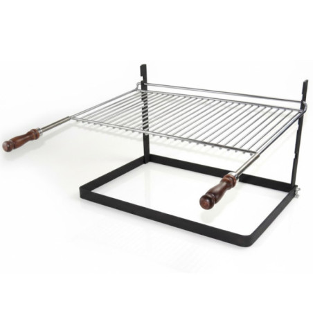 Grelha de ferro fundido para lareira, 65x40x23 cm | Ideal para lareiras e churrasqueiras
