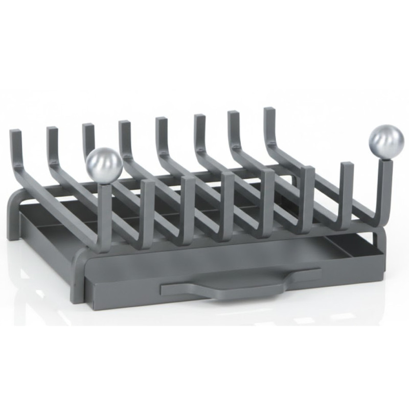 Parrilla Chimenea Clasica Hierro Antracita con Cajón 44x40x22 cm | Ideal para Chimeneas y Barbacoas