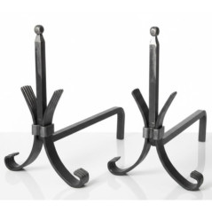 Juego de Morillos para Chimenea 35 cm | Soporte Hierro Forjado para Leña | Para sostener Troncos de Madera