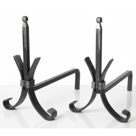 Juego de Morillos para Chimenea 35 cm | Soporte Hierro Forjado para Leña | Para sostener Troncos de Madera