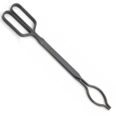 Anthracite Iron Tongs 16x4 mm | Tongs for Firewood and Coal in Fireplace and Stove