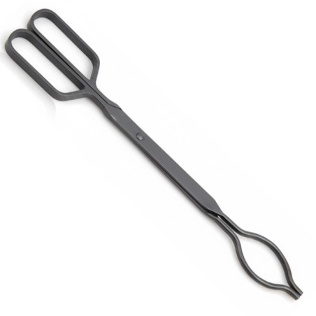 Anthracite Iron Tongs 16x4 mm | Tongs for Firewood and Coal in Fireplace and Stove