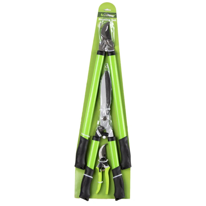 3-Piece Pruning Shears | Garden Shears for Branches, Hedges, and Shrubs | 61cm and 20cm Pruning Shears | 53cm Fence Shears