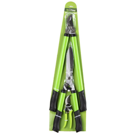 3-Piece Pruning Shears | Garden Shears for Branches, Hedges, and Shrubs | 61cm and 20cm Pruning Shears | 53cm Fence Shears