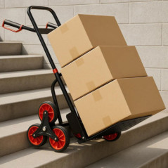 Carretilla Plegable para Escalera | Resistente hasta 200kg | Carreta Acero 58x54x116cm | Ideal para Tareas de Mantenimiento