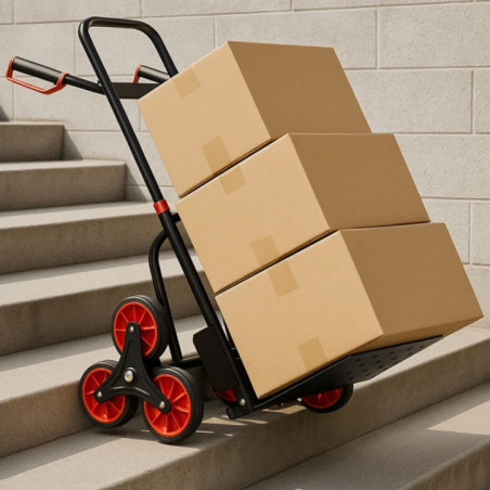 Carretilla Plegable para Escalera | Resistente hasta 200kg | Carreta Acero 58x54x116cm | Ideal para Tareas de Mantenimiento