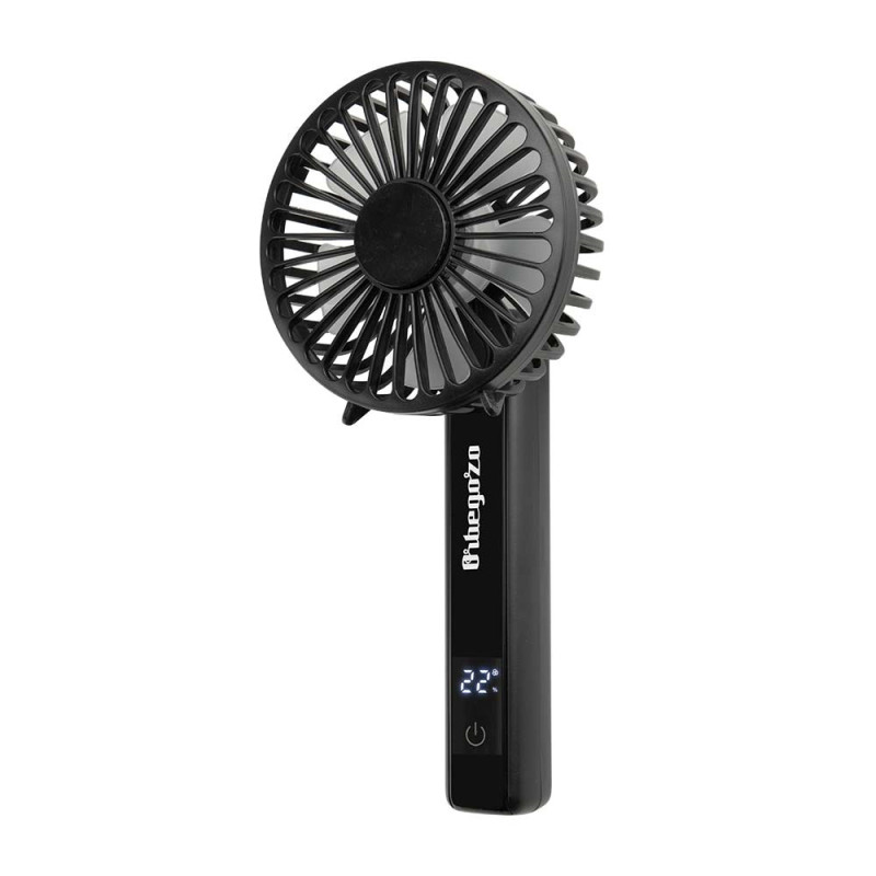Ventilador de Mano de 4 Velocidades Orbegozo | Ventilador Portatil Ligero 2,5W | Indicador de Bateria y Control Tactil