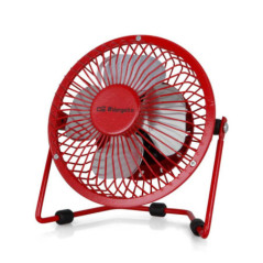 Mini Ventilador Sobremesa Silencioso | Ventilador Rojo Pequeño de Metal para Espacios Reducidos de 10 cm | Potencia 2,5W