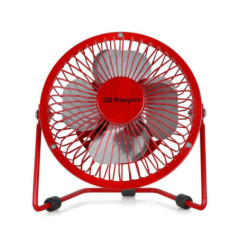 Mini Ventilador Sobremesa Silencioso | Ventilador Rojo Pequeño de Metal para Espacios Reducidos de 10 cm | Potencia 2,5W