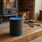 Rouleau de joint rond en fibre de verre noire 10 mm 25 m | Étanchéité pour poêles