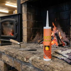 Black Refractory Putty 310 ml Resistant to 1500 ºC | Sealing Chimneys and Stoves