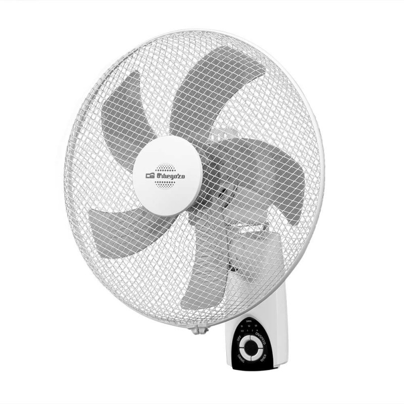 Ventilador de Pared 3 Velocidades Orbegozo | Ventilador Oscilante Silencioso 40cm con Mando a Distancia | Cabezal Inclinable