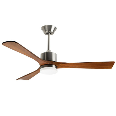 Ventilateur de plafond Orbegozo avec éclairage LED | Ventilateur silencieux 132 cm avec télécommande | 3 pales en bois 40 W