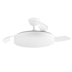 Ventilador de Techo con Luz LED Orgebozo | Mando a Distancia | Silencioso | 3 Aspas Retractiles de 105cm | Modo Invierno-Verano
