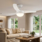 Ventilador de teto Orbegozo com luz LED ajustável | Ventilador silencioso de 105 cm com controle remoto | Modo inverno-verão
