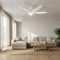 Ventilador de teto Orbegozo com luz LED ajustável | Ventilador silencioso de 142 cm com controle remoto | Modo inverno-verão