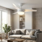 Ventilador de teto Orbegozo com luz LED ajustável | Ventilador silencioso de 105 cm com controle remoto | Modo inverno-verão