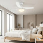 Ventilador de teto Orbegozo com luz LED ajustável | Ventilador silencioso de 105 cm com controle remoto | Modo inverno-verão
