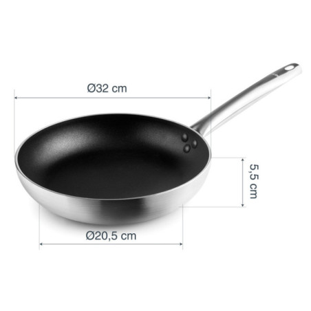 32 cm Aluminium-Bratpfanne | Für alle Herdarten geeignet | Antihaftbeschichtung | Ergonomischer Griff | 5,5 cm hoch
