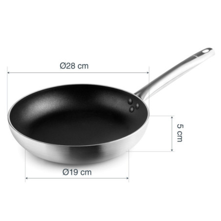Sarten Aluminio 28cm | Sarten Apta para Todo Tipo de Cocinas | Revestimiento Antiadherente | Mango Ergonomico | Alto 5cm
