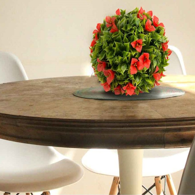 Esfera Decorativa Rubí 33 cm | Interior y Exterior | Apariencia Planta Natural | Elegante | Complemento Decorativo | Resistente
