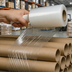 Rouleau de film d'emballage manuel 12,5 cm x 175 m, 15 microns | Idéal pour le stockage et le transport | Film transparent