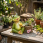 Frog and Log Planter | Decorative Planter 40x34x23 cm | Indoor/Outdoor Garden/Terrace Planter | Ideal for Small Plants