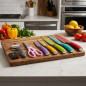 Ensemble de 8 couteaux professionnels en acier inoxydable | Couleurs assorties | Coupe précise et sûre pour votre cuisine